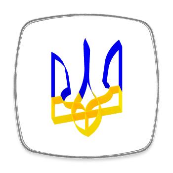 Armoiries de l’Ukraine Trident Gyrfalcon Trident Volume V3 - Magnet carré - blanc - Devant