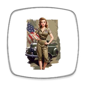 Pinup - Square fridge magnet - white - Front