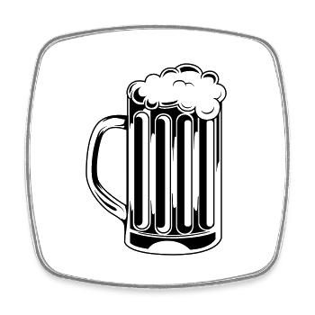 bier - Viereckiger Kühlschrankmagnet - Weiß - Vorne
