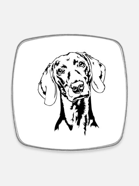 Weimaraner Portrait Hund Hunde Wilsigns - Viereckiger Kühlschrankmagnet - Weiß