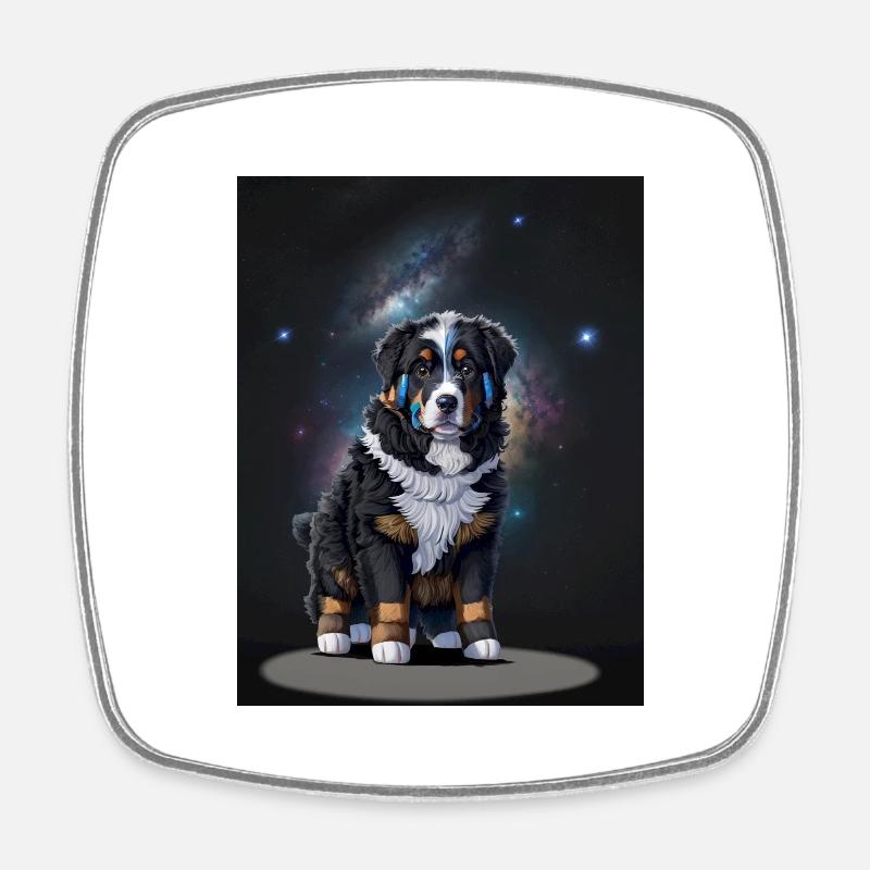 Chiot Bouvier Bernois - Magnet carré - blanc