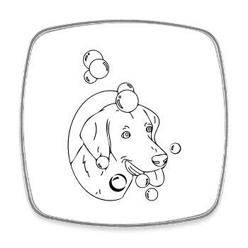 eau pour chien - Magnet carré - blanc - Devant