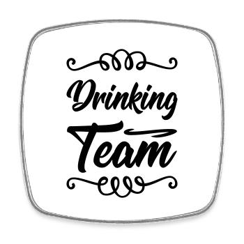 Drinking Team - Viereckiger Kühlschrankmagnet - Weiß - Vorne