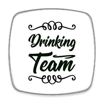 drinking team - Viereckiger Kühlschrankmagnet - Weiß - Vorne