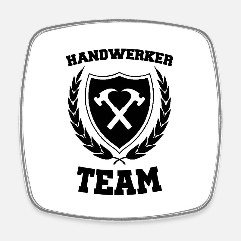 handwerker team - Viereckiger Kühlschrankmagnet - Weiß
