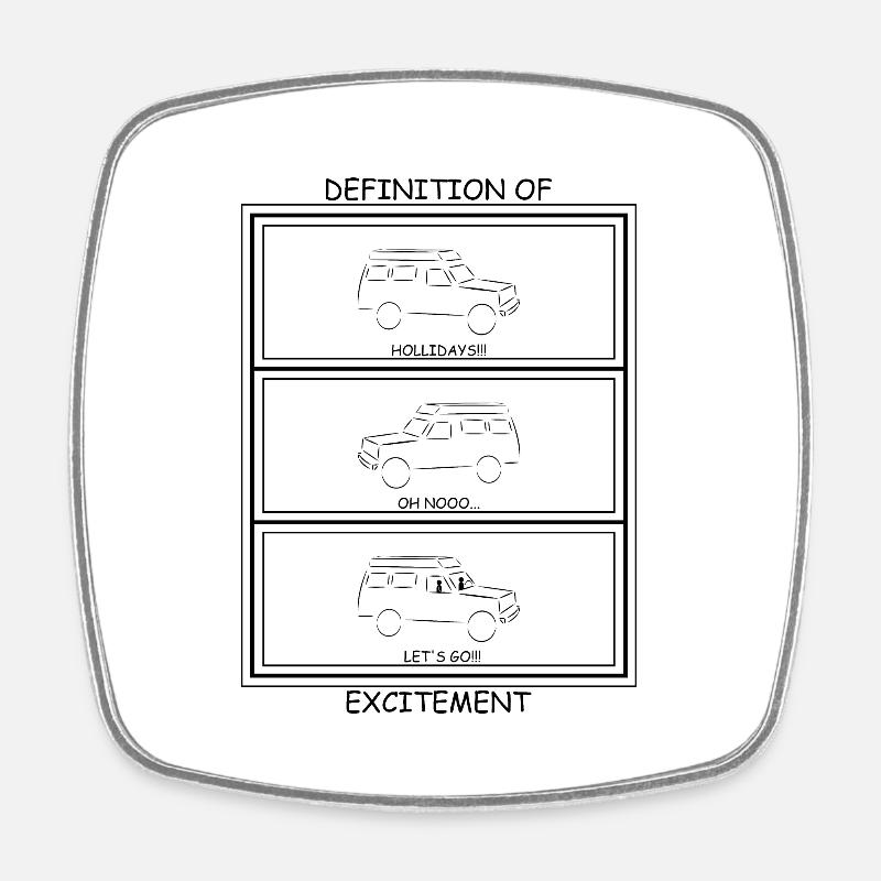HOLLIDAYS!! - Square fridge magnet - white