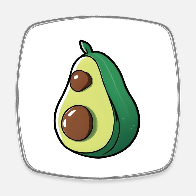 avocado - Square fridge magnet - white