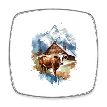 Zermatt, Matterhorn, Matterhorn mountain, hiker - Square fridge magnet - white - Front