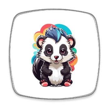 Skunk Cute Kid Farbe - Viereckiger Kühlschrankmagnet - Weiß - Vorne