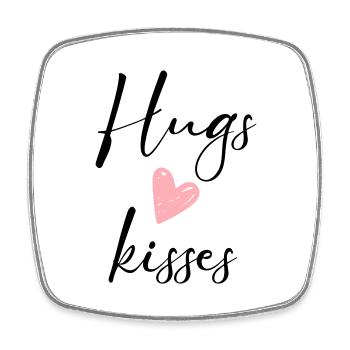hugs & kisses - Square fridge magnet - white - Front