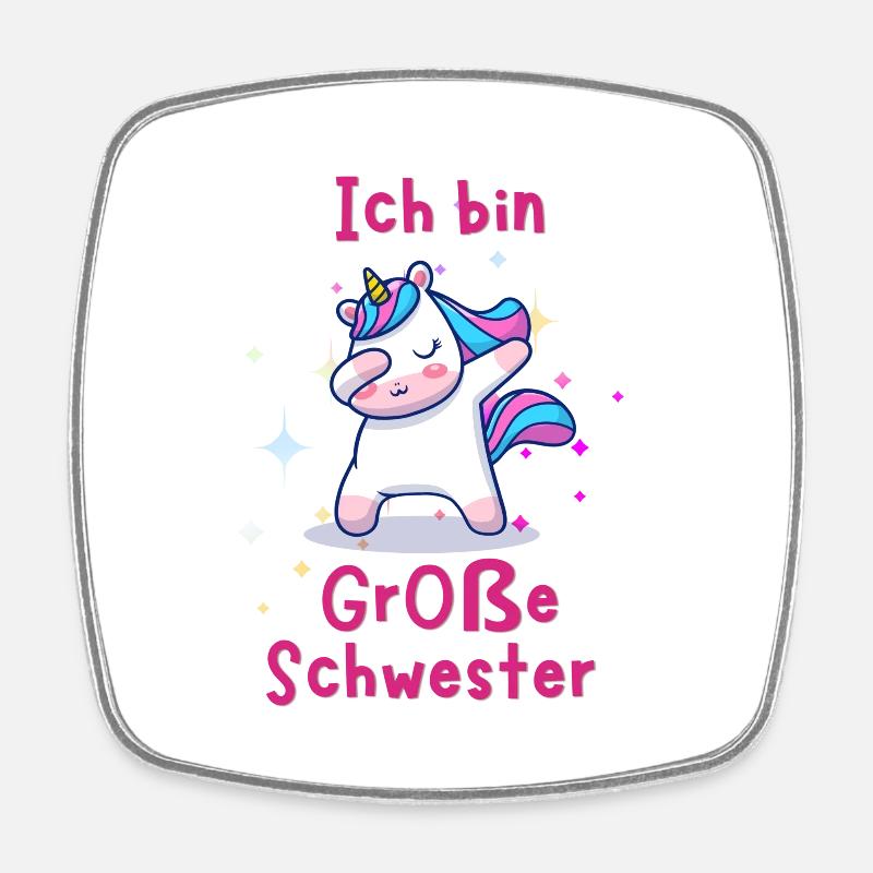 große Schwester - Viereckiger Kühlschrankmagnet - Weiß