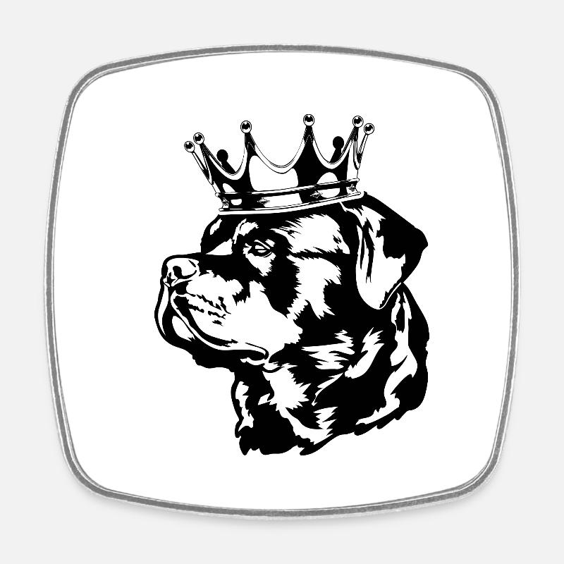 Rottweiler Krone Chiens Wilsigns - Magnet carré - blanc
