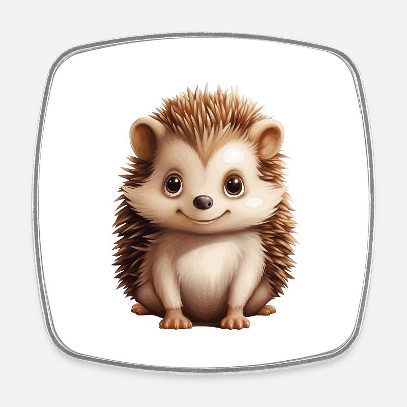 mignon petit hérisson - Magnet carré - blanc