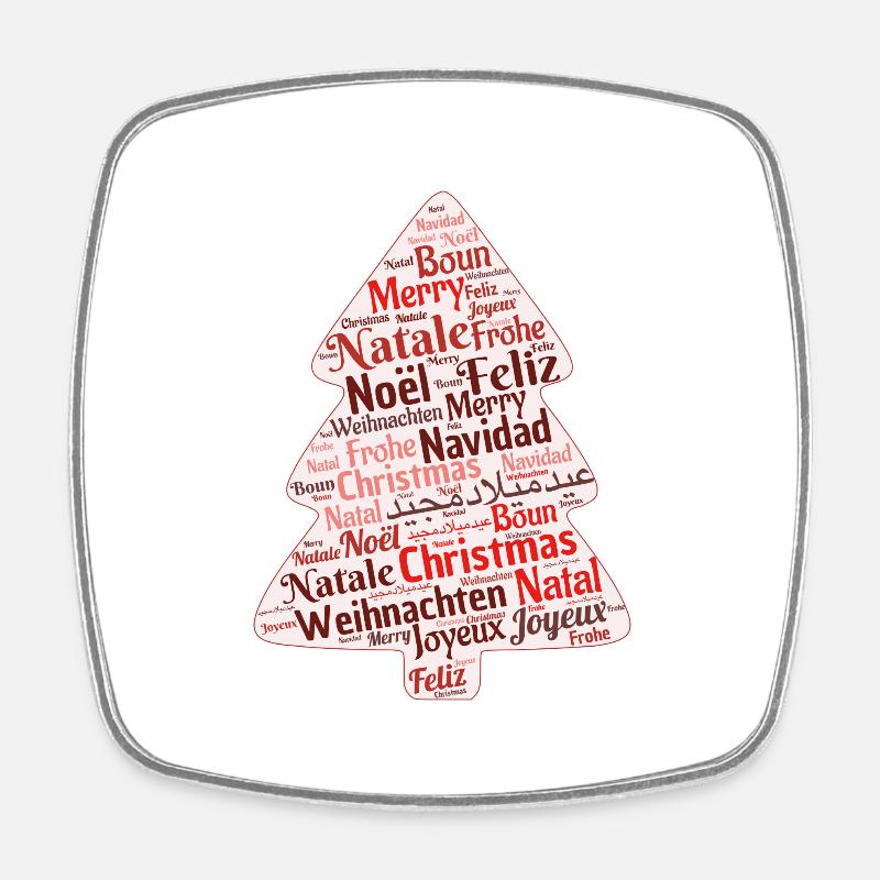Fir tree - Square fridge magnet - white