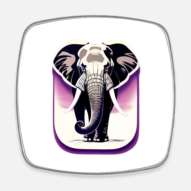 La sagesse éternelle de l’éléphant - Magnet carré - blanc