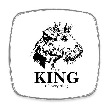 Airedale Terrier King of everything Hund Wilsigns - Viereckiger Kühlschrankmagnet - Weiß - Vorne