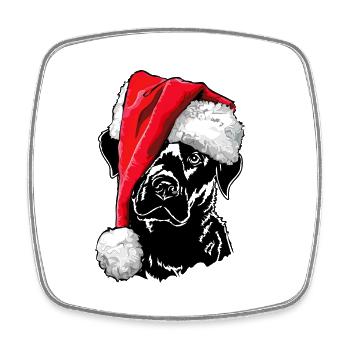 Santa Labrador Retriever Christmas Dog Wilsigns - Square fridge magnet - white - Front