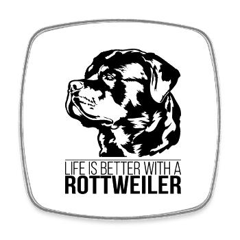 La vie de Rottweiler est meilleure Chiens Wilsigns - Magnet carré - blanc - Devant