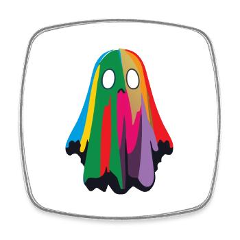 Fantôme mignon et coloré / Halloween - Magnet carré - blanc - Devant