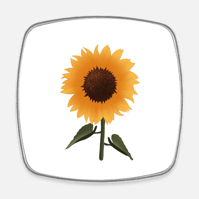 Sunflower - Square fridge magnet - white