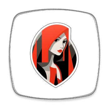 Little Red Riding Hood - Square fridge magnet - white - Front