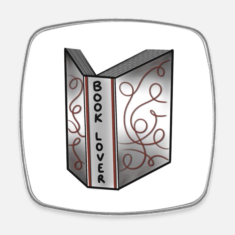 Book Lover - Square fridge magnet - white