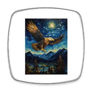 Eagle, Van Gogh, Starry Night, Animal, Bird - Square fridge magnet - white - Front