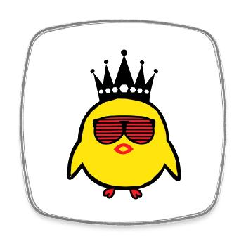 King Chick - Square fridge magnet - white - Front