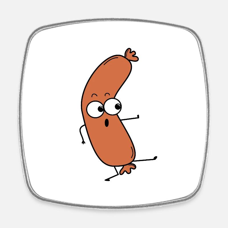 Bockwurst - Viereckiger Kühlschrankmagnet - Weiß
