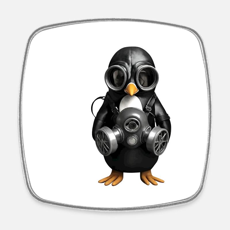 Pinguin - Viereckiger Kühlschrankmagnet - Weiß