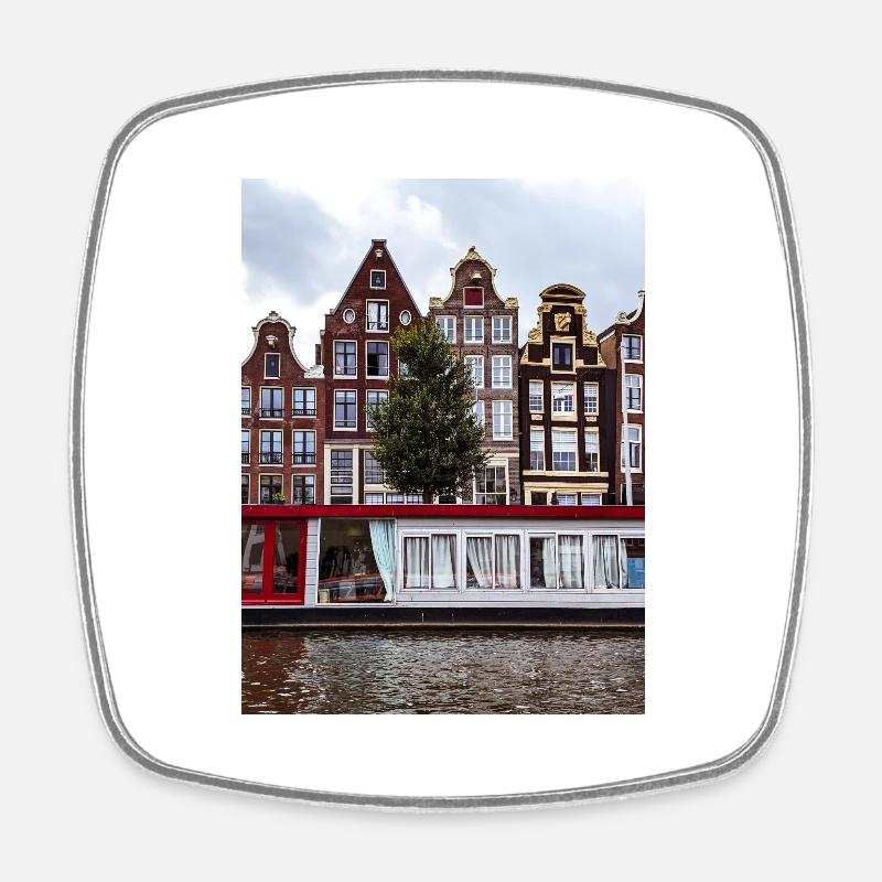 Amsterdam - Magnet carré - blanc
