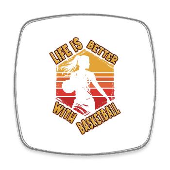 Basketball Woman Basketball Player Basketball Player - Square fridge magnet - white - Front