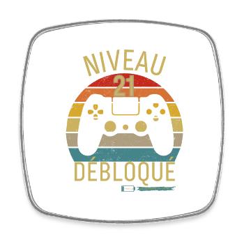 Niveau 21 Débloqué - Magnet carré - blanc - Devant
