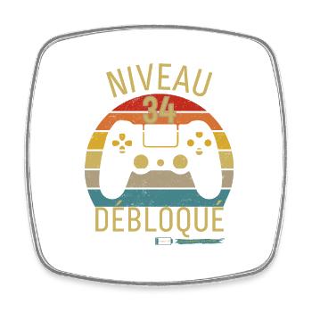 Niveau 34 Débloqué - Magnet carré - blanc - Devant