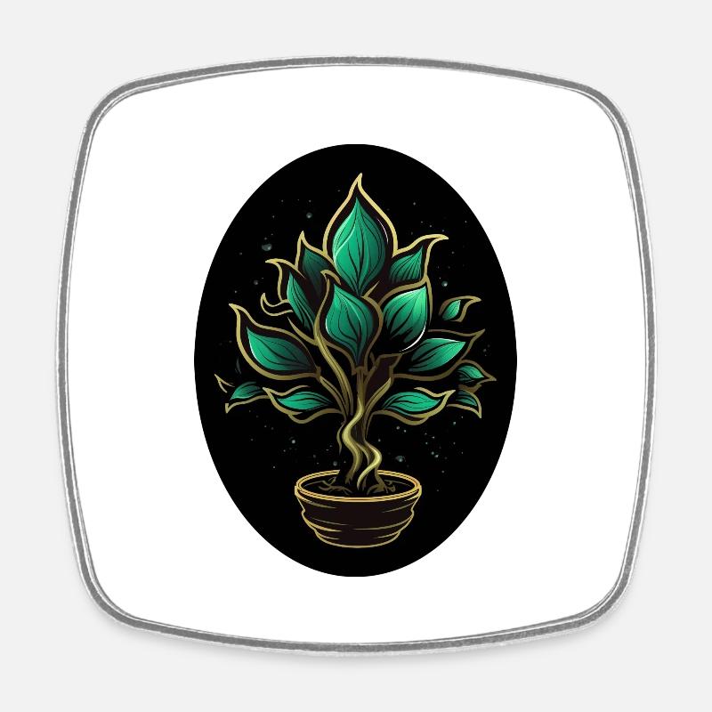 Magic Plant - Square fridge magnet - white