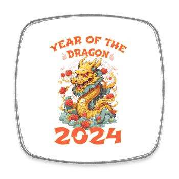 Year Of The Dragon Happy New Year 2024 Matching - Viereckiger Kühlschrankmagnet - Weiß - Vorne