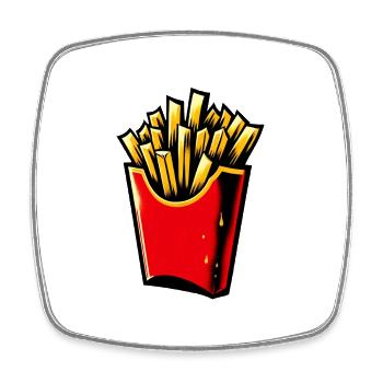 French fries 🍟 - Square fridge magnet - white - Front