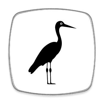 Simple Little Stork - Square fridge magnet - white - Front
