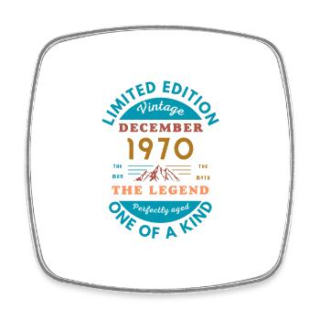 Dezember 1970 Vintage Limited Edition - Viereckiger Kühlschrankmagnet - Weiß - Vorne