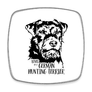 Loved by a German Hunting Terrier Hunde Wilsigns - Viereckiger Kühlschrankmagnet - Weiß - Vorne