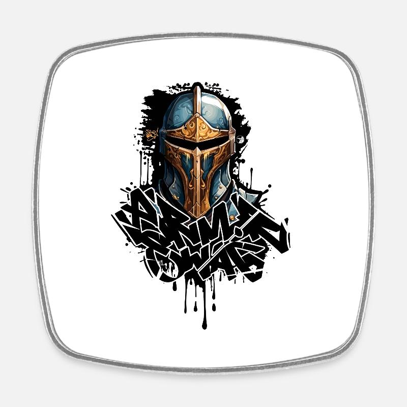 Medieval Knight's Armor - Square fridge magnet - white