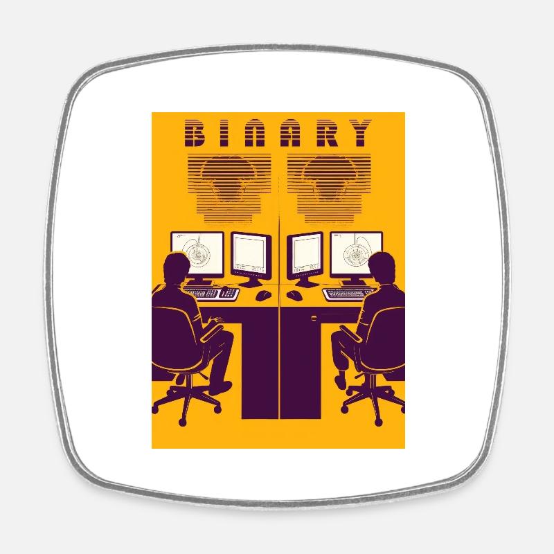Binary - Square fridge magnet - white