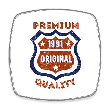 Premium quality 1991 - Square fridge magnet - white - Front