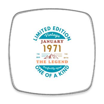 January 1971 Vintage Limited Edition - Square fridge magnet - white - Front