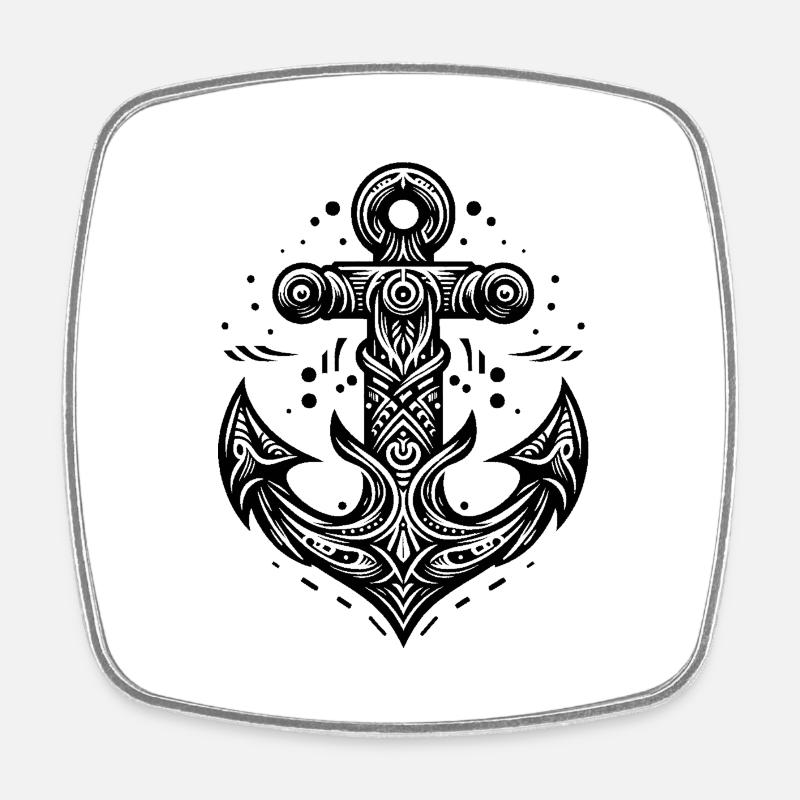 Anchor - Square fridge magnet - white