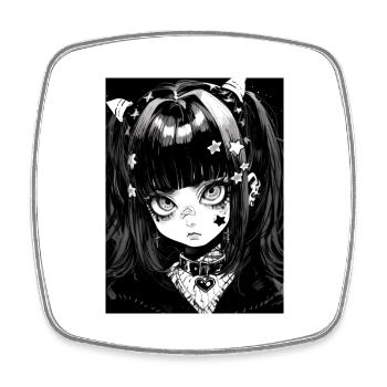 anime, fille, cadeau, otaku, manga, horreur - Magnet carré - blanc - Devant