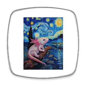 axolotl van gogh style sternennacht - Viereckiger Kühlschrankmagnet - Weiß - Vorne