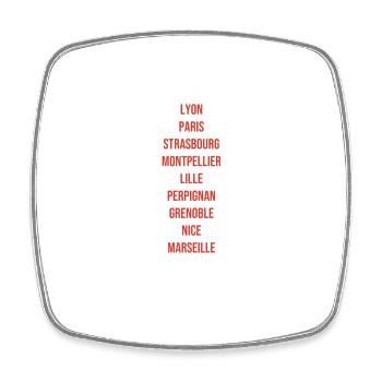 Roundtrip France - Square fridge magnet - white - Front