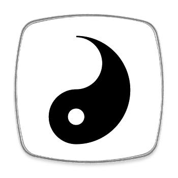 Yin Yang Couple Couples Partner Look Costume Carnival - Square fridge magnet - white - Front