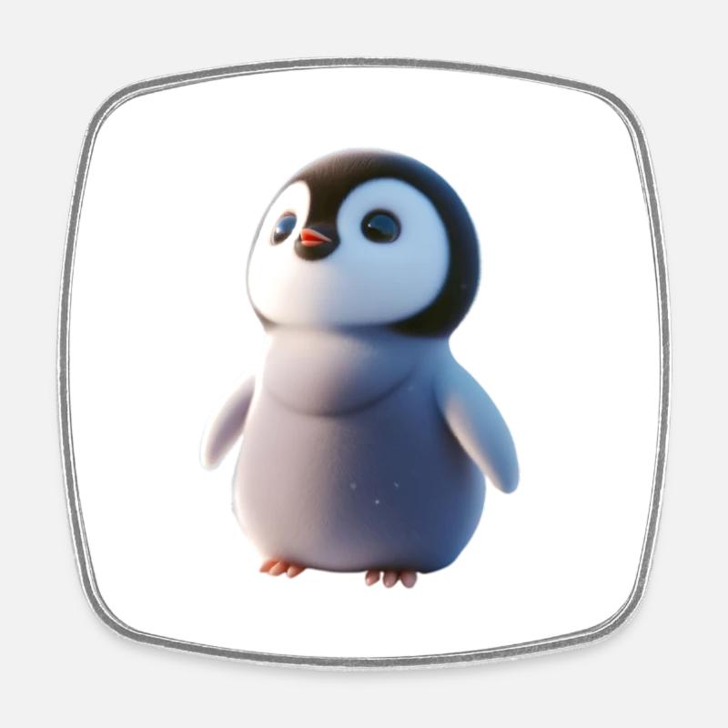 Pingouin - Magnet carré - blanc